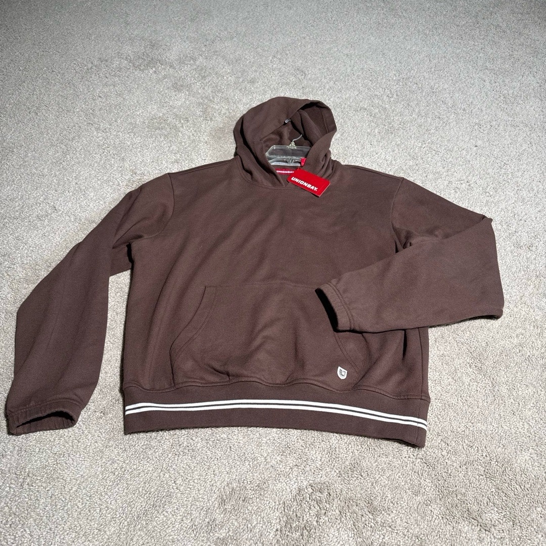 Nwt Unionbay Ryder Boxy Hoodie Medium Brown French Terry Hooded Casual